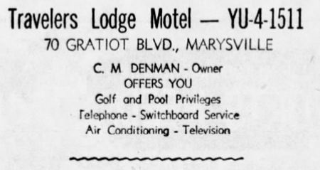 Clair Inn (Travelers Lodge, Travelers Lodge) - June 1958 Ad